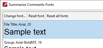 Font Customization for the Summarize Comments Feature