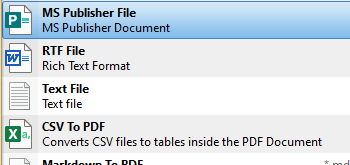 Convert MS Publisher Documents to PDF