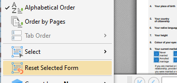 Reset Selected Fields in Documents