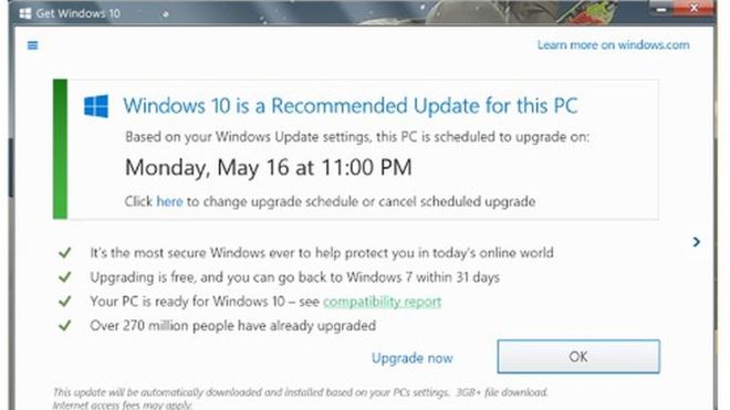 MS Update Window